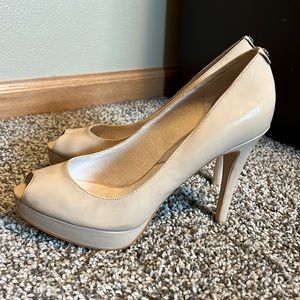 Michael by Michael Kors 4” York Patent Platform in nude, size 8.5.